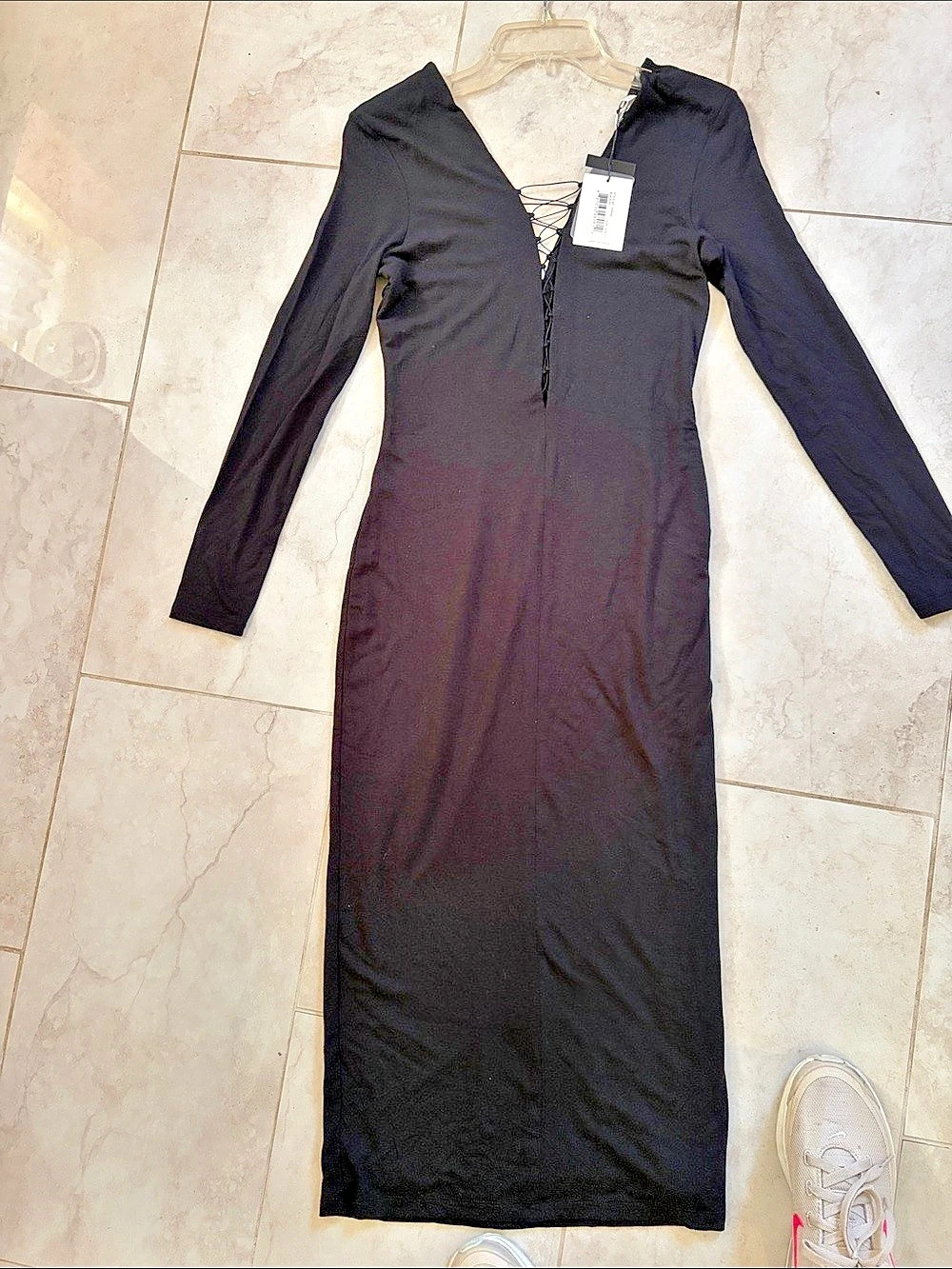 Alexander Wang Lace Midi Dress Black Lace-Up Maxi Dress Medium
